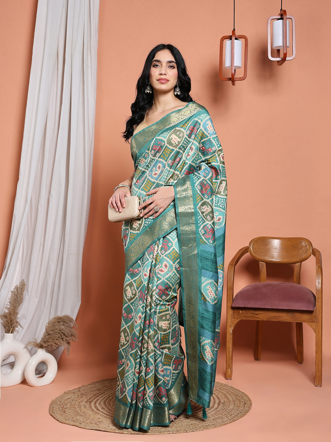 Digital Printed Art Silk Saree