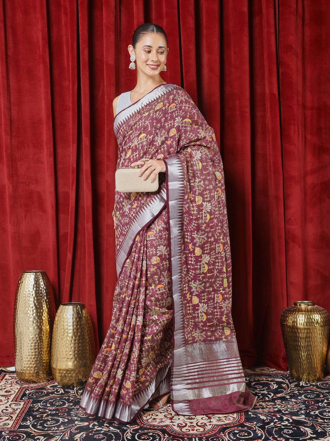 Digital Printed Art Silk Saree