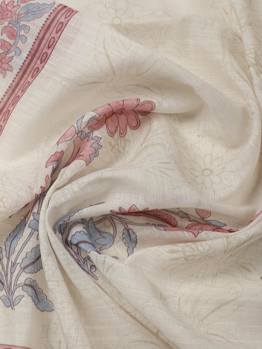 Embroidered Cotton Blend Unstitched Suit With Pant &amp; Dupatta