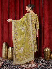 Printed Muslin Kurta With Pants & Dupatta