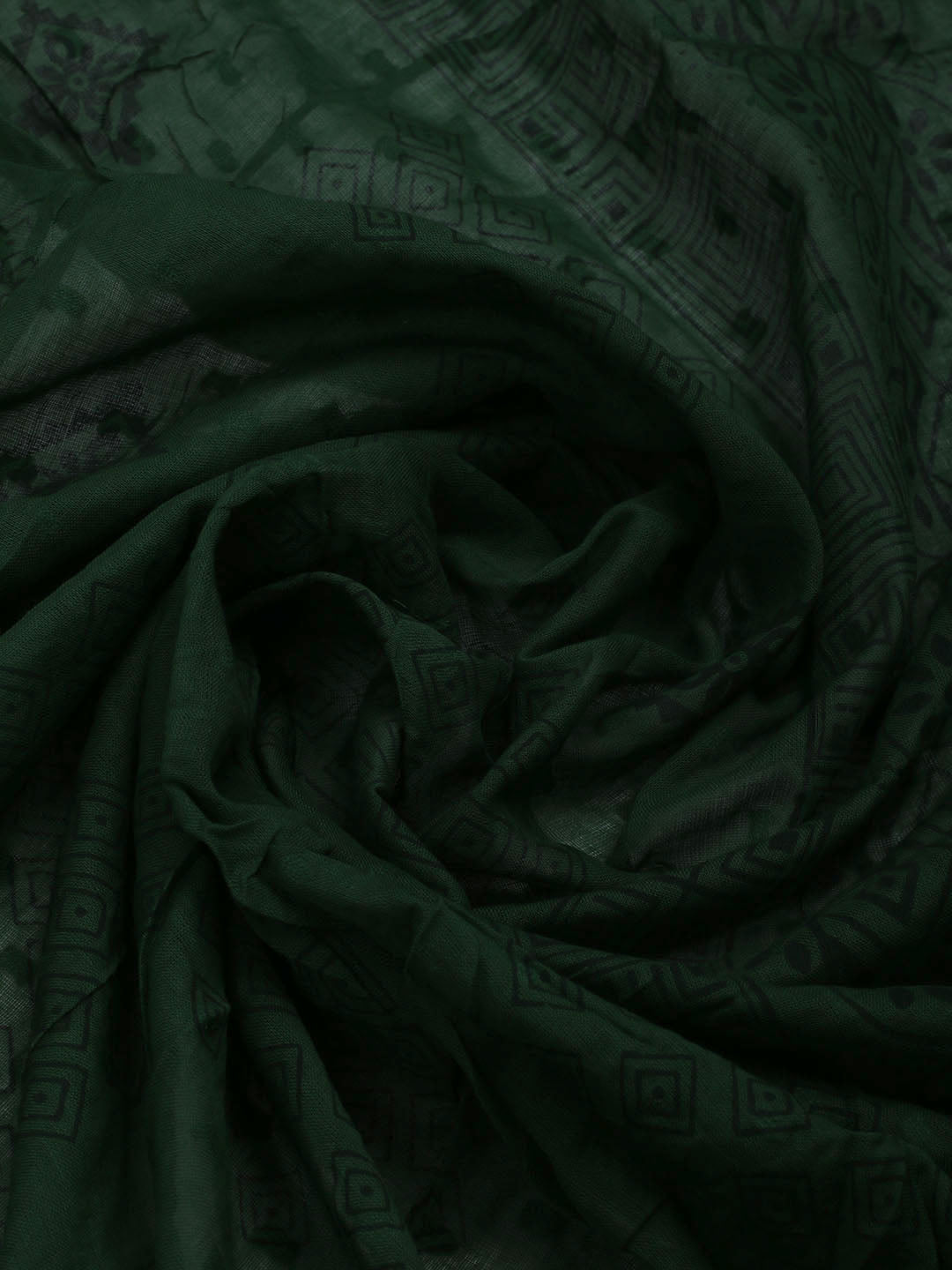 Patch Neck Cotton Blend Unstitched Suit With Dupatta