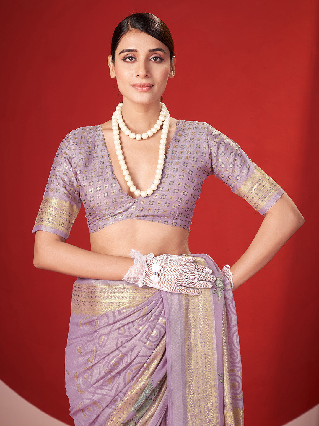 Zari Border Georgette Saree