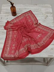 Embroidered Cotton Blend Unstitched Suit With Pant & Dupatta