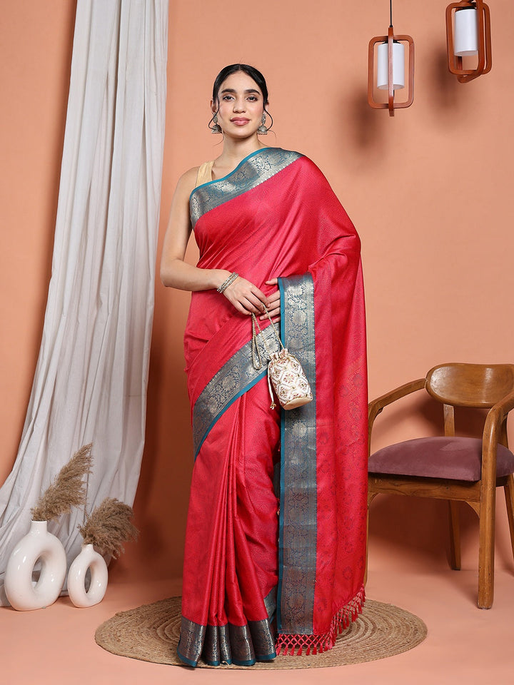 Woven Design Art Silk Lake Blue Saree