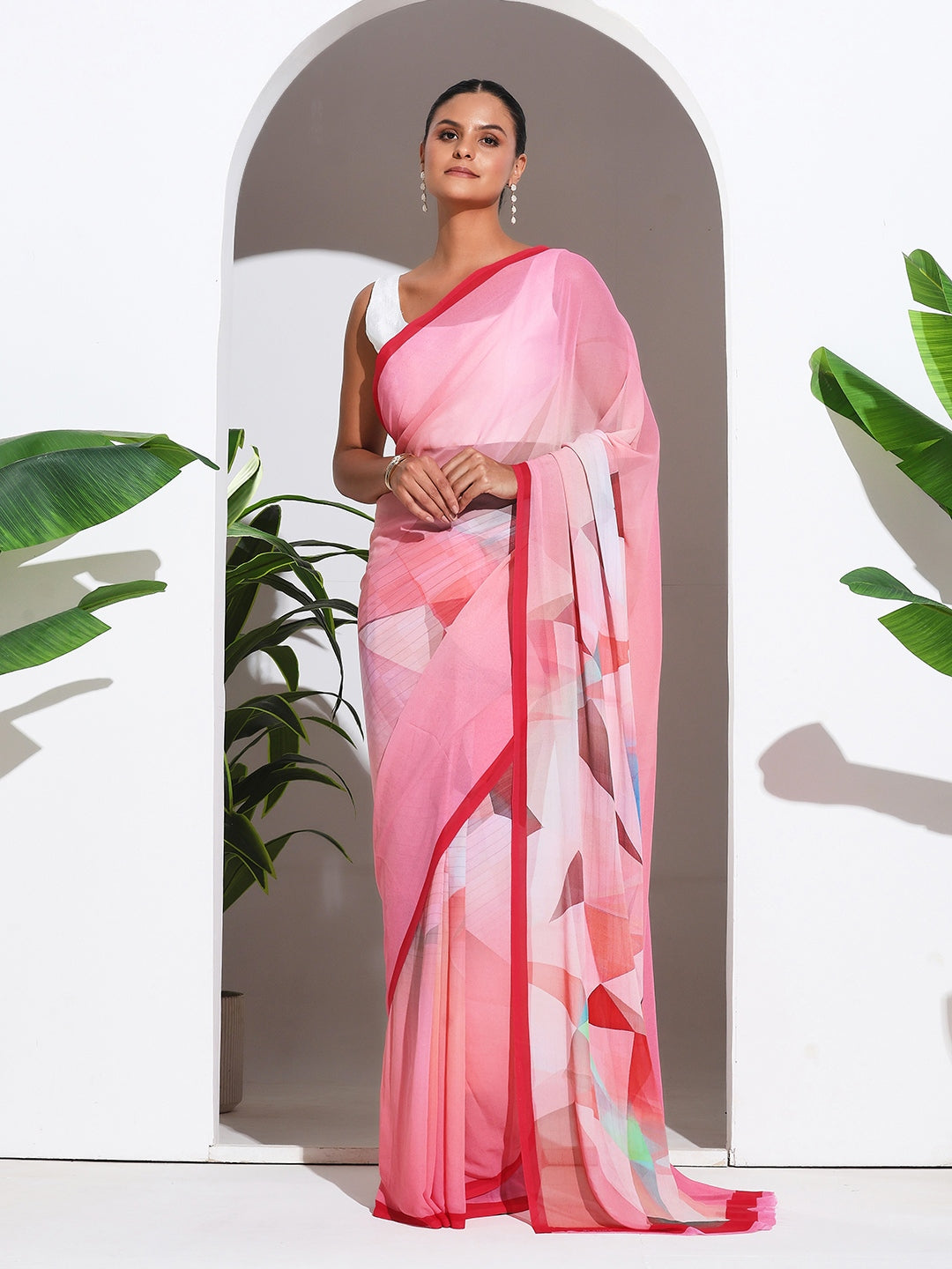 Floral Printed Georgette Saree