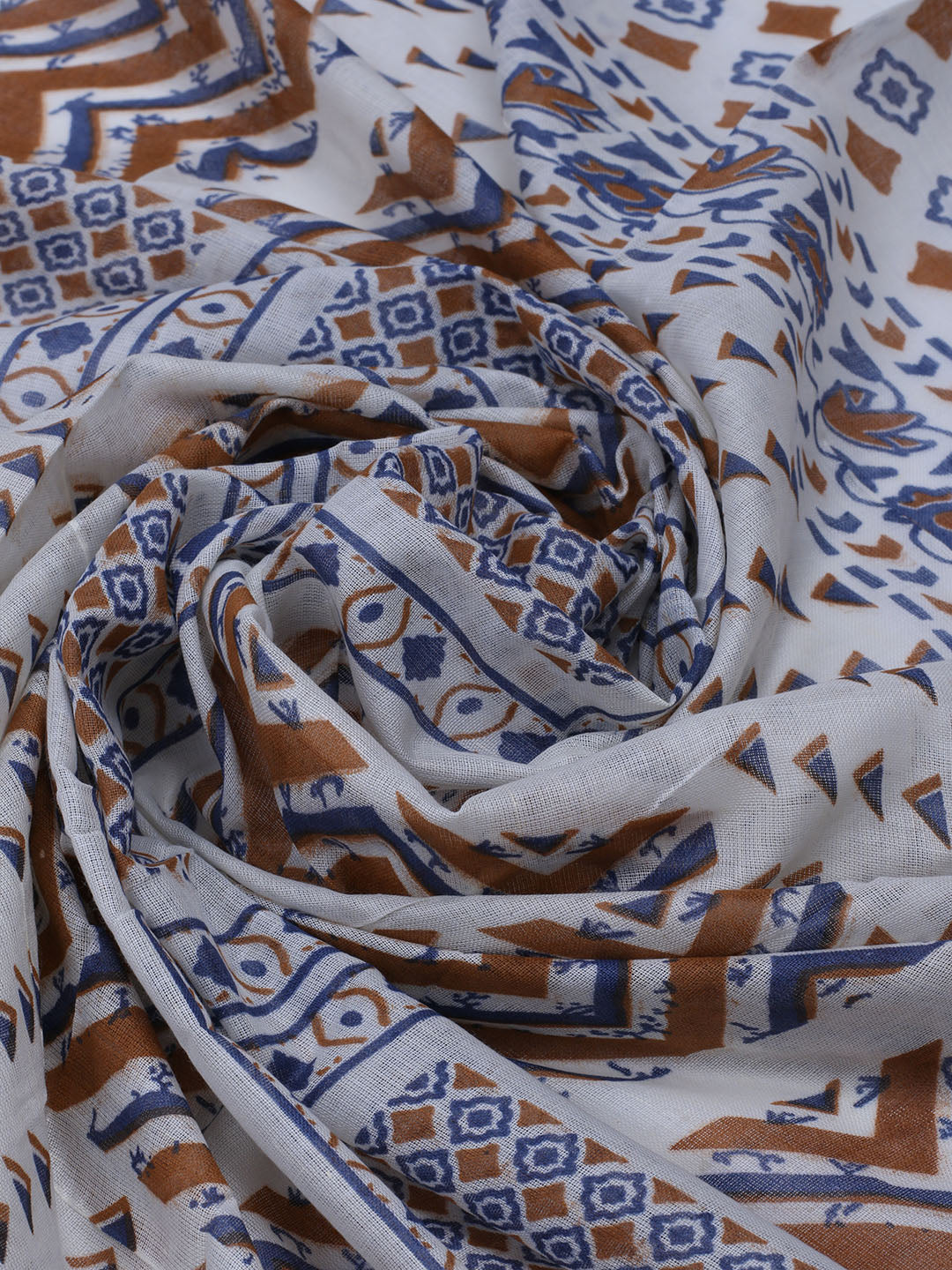 Printed Cotton Blend Unstitched Suit With Dupatta