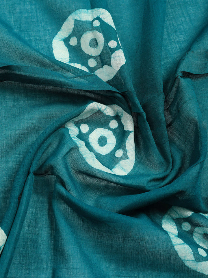 Printed Cotton Blend Unstitched Suit With Pant &amp; Dupatta