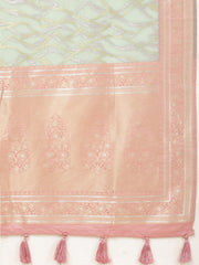 Zari Jaal Embroidered Organza Woven Saree