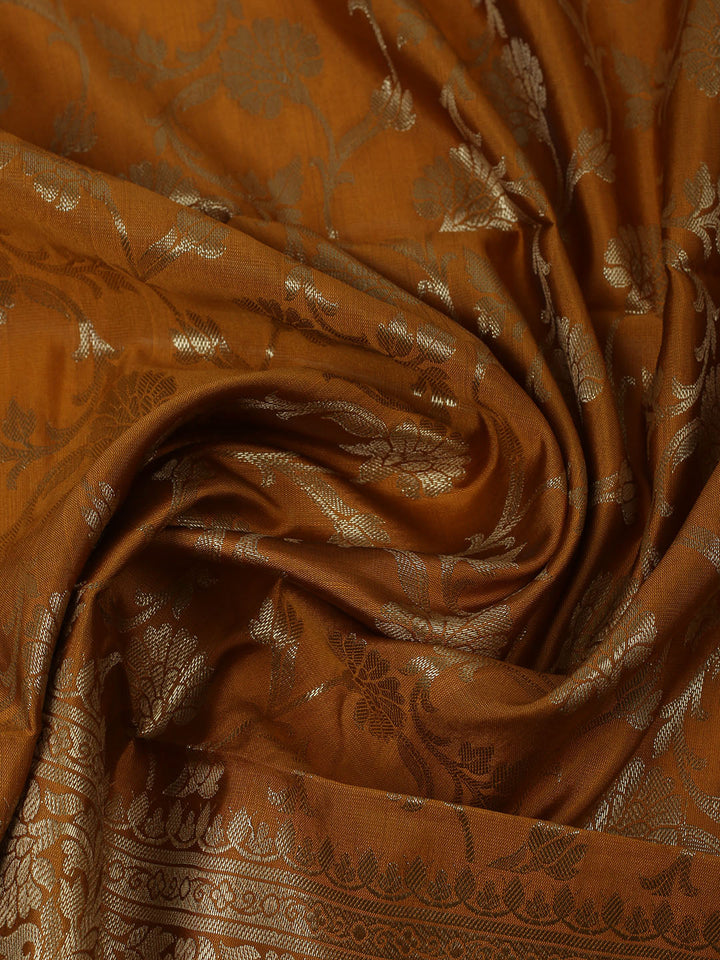 Woven Banarasi Chanderi Unstitched Suit With Dupatta
