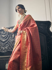 Brocade Zari Jaal Handloom Kanjivaram Woven Saree