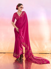 Printed Satin Saree