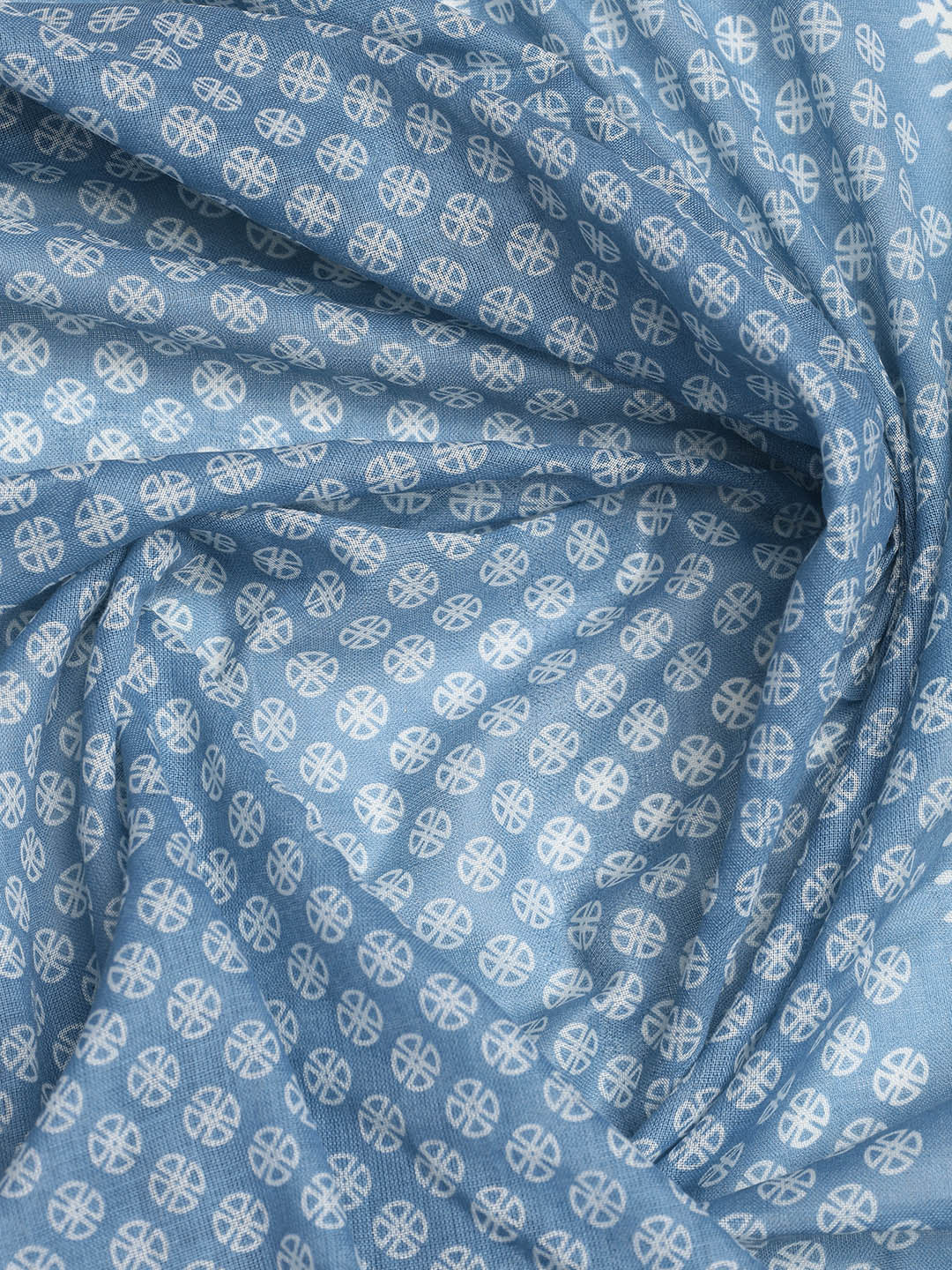 Printed Cotton Blend Unstitched Suit With Dupatta