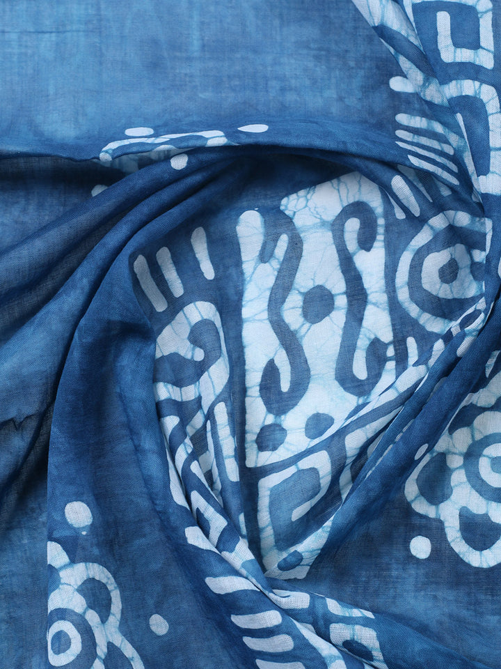 Embroidered Cotton Blend Unstitched Suit With Pant &amp; Dupatta