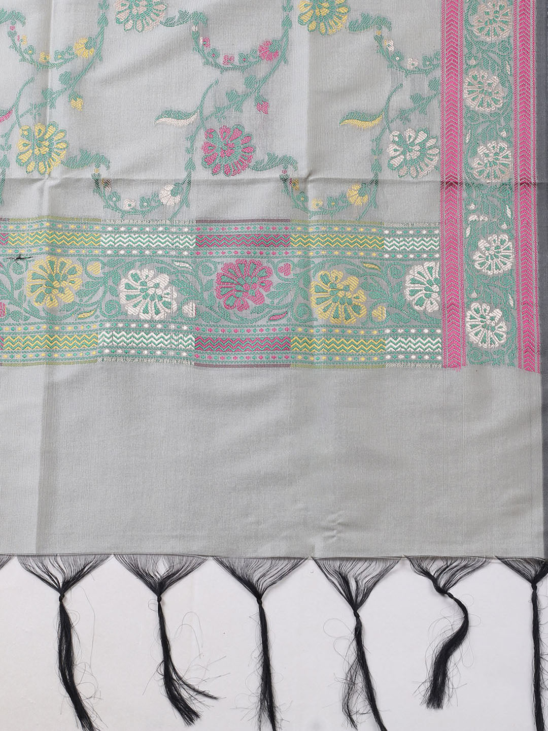 Woven Design Chanderi Unstitched Suit With Pant &amp; Dupatta
