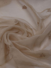 Neck Embroidered Chanderi Unstitched Suit With Dupatta