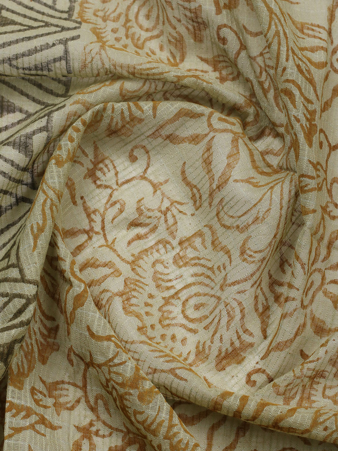 Printed Cotton Blend Unstitched Suit With Pant &amp; Dupatta
