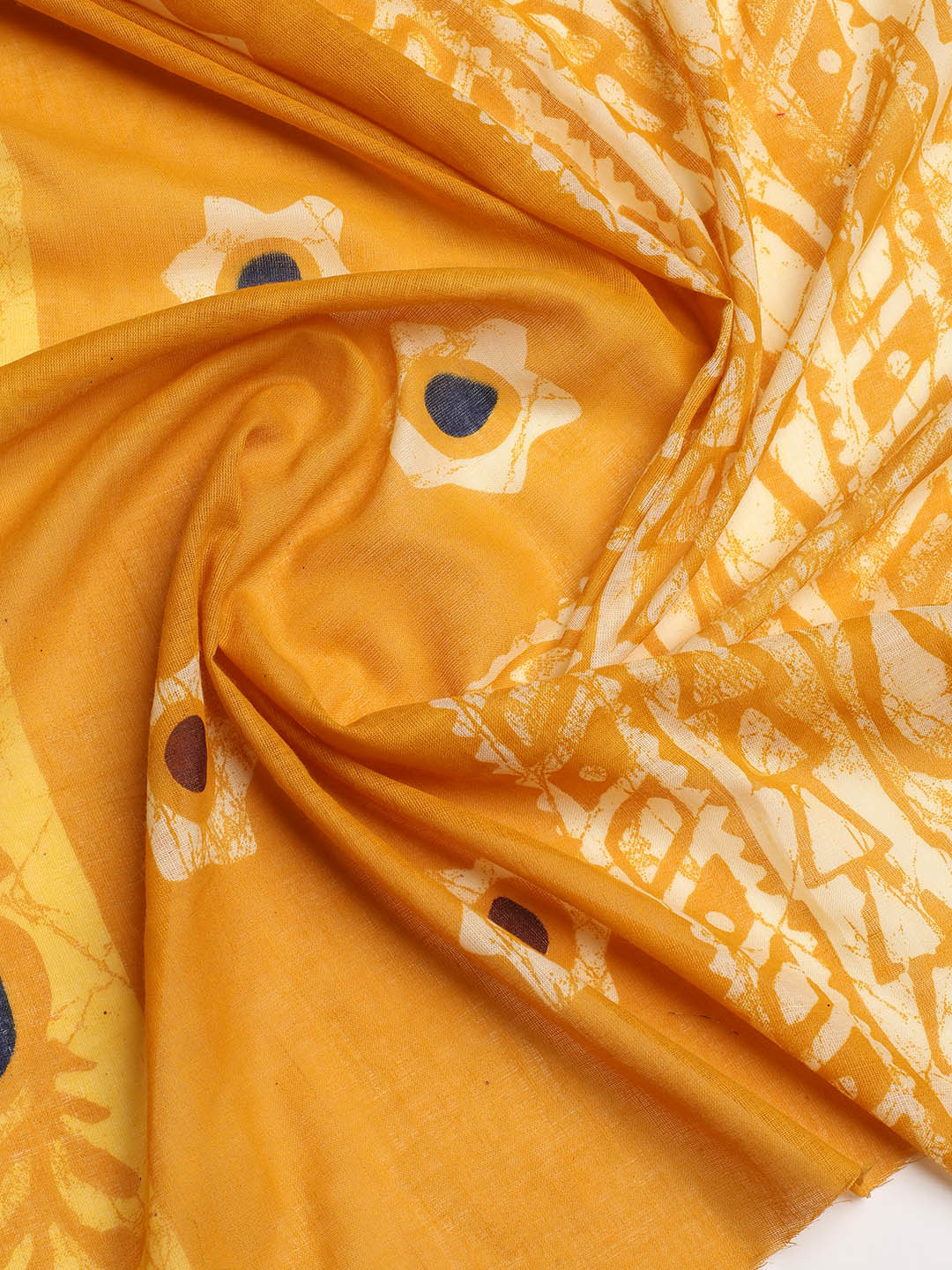 Printed Cotton Blend Unstitched Suit With Dupatta