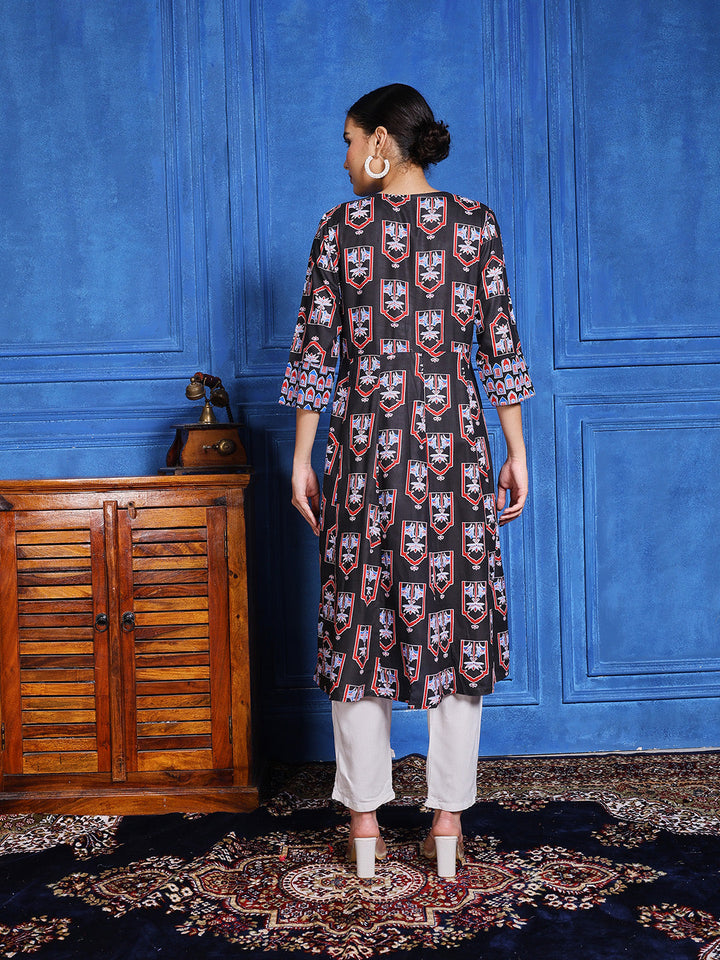 Printed Cotton Blend Kurta
