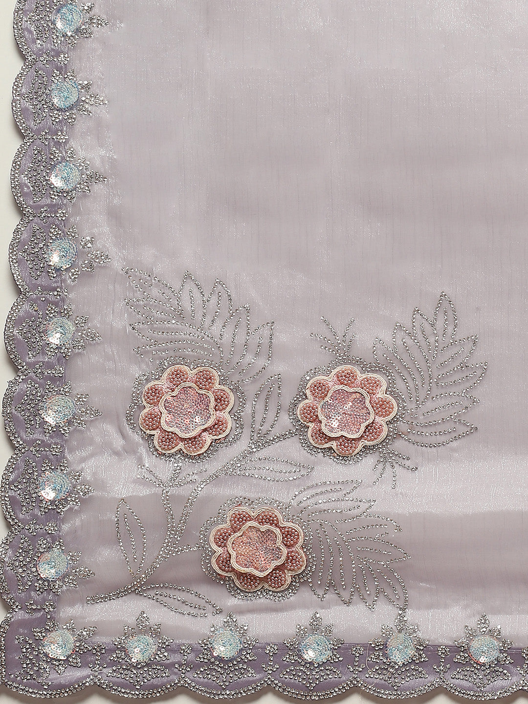 Stone Work Art Chiffon Saree