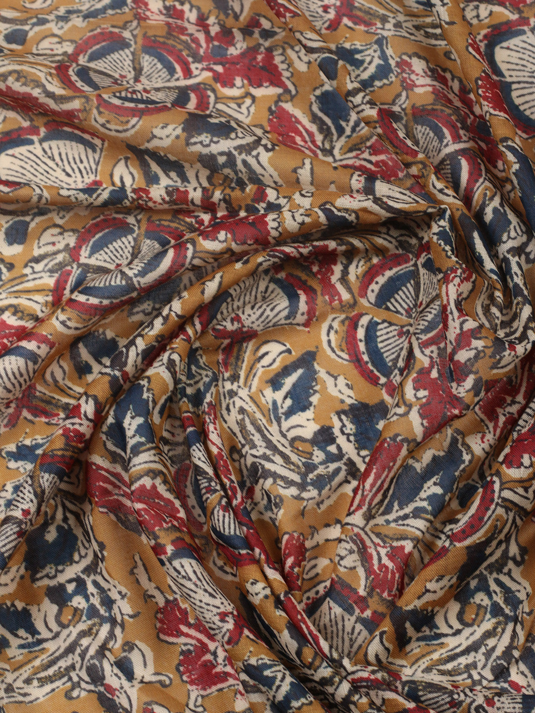 Printed Cotton Blend Unstitched Suit With Pant &amp; Dupatta