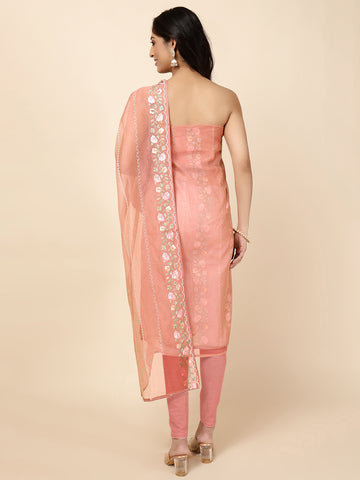 All Over Embroidered Cotton Blend Unstitched Suit With Dupatta