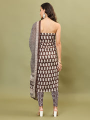 Printed Cotton Unstitched Suit Piece With Dupatta