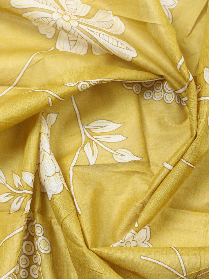 Printed Cotton Blend Unstitched Suit With Pant &amp; Dupatta