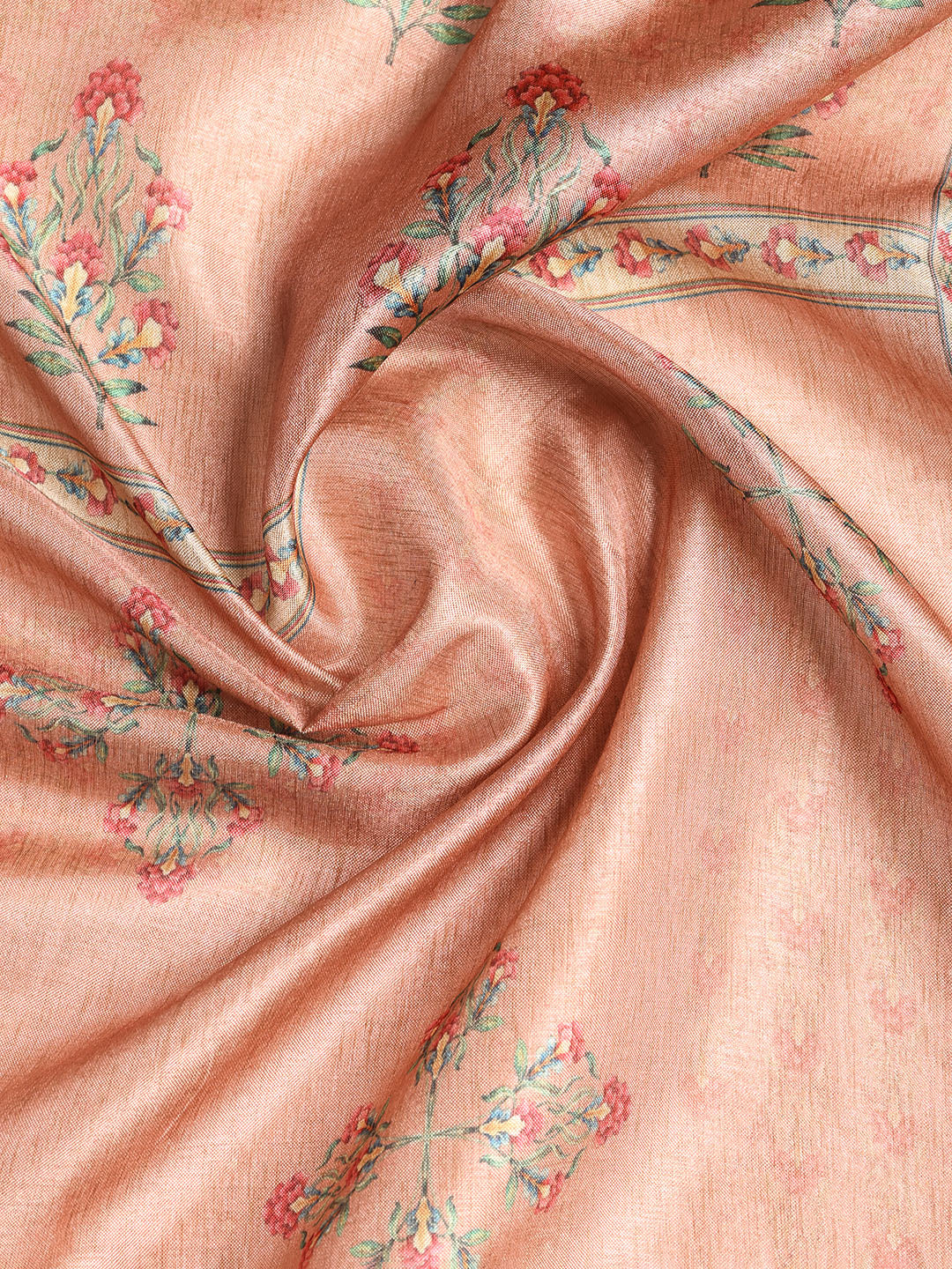 Embroidered Art Silk Unstitched Suit With Dupatta