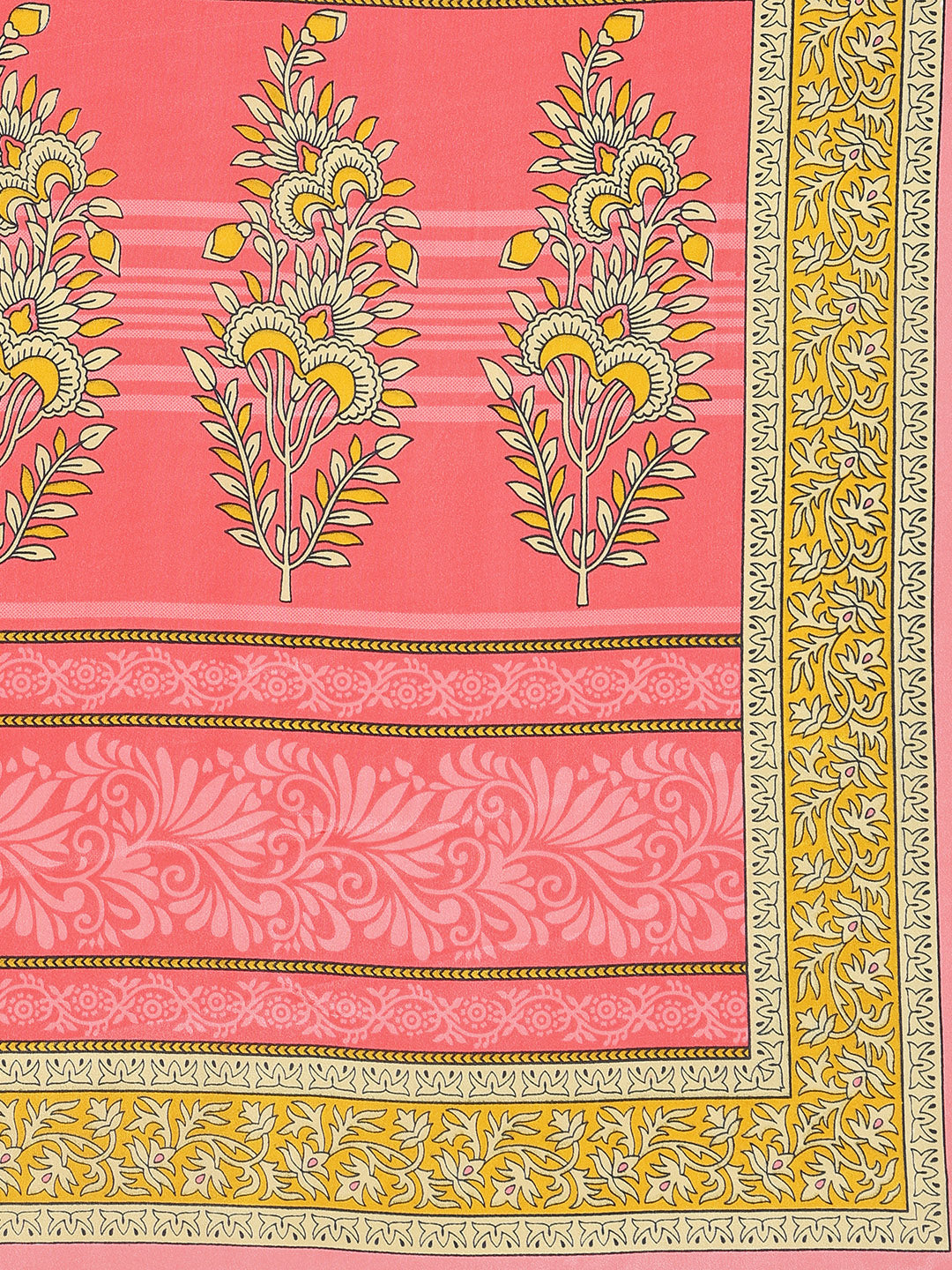 Floral Printed Crepe Woven Saree