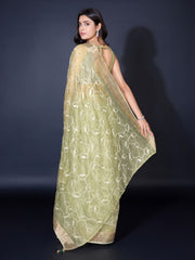 Sequence Embroidery Tissue Saree