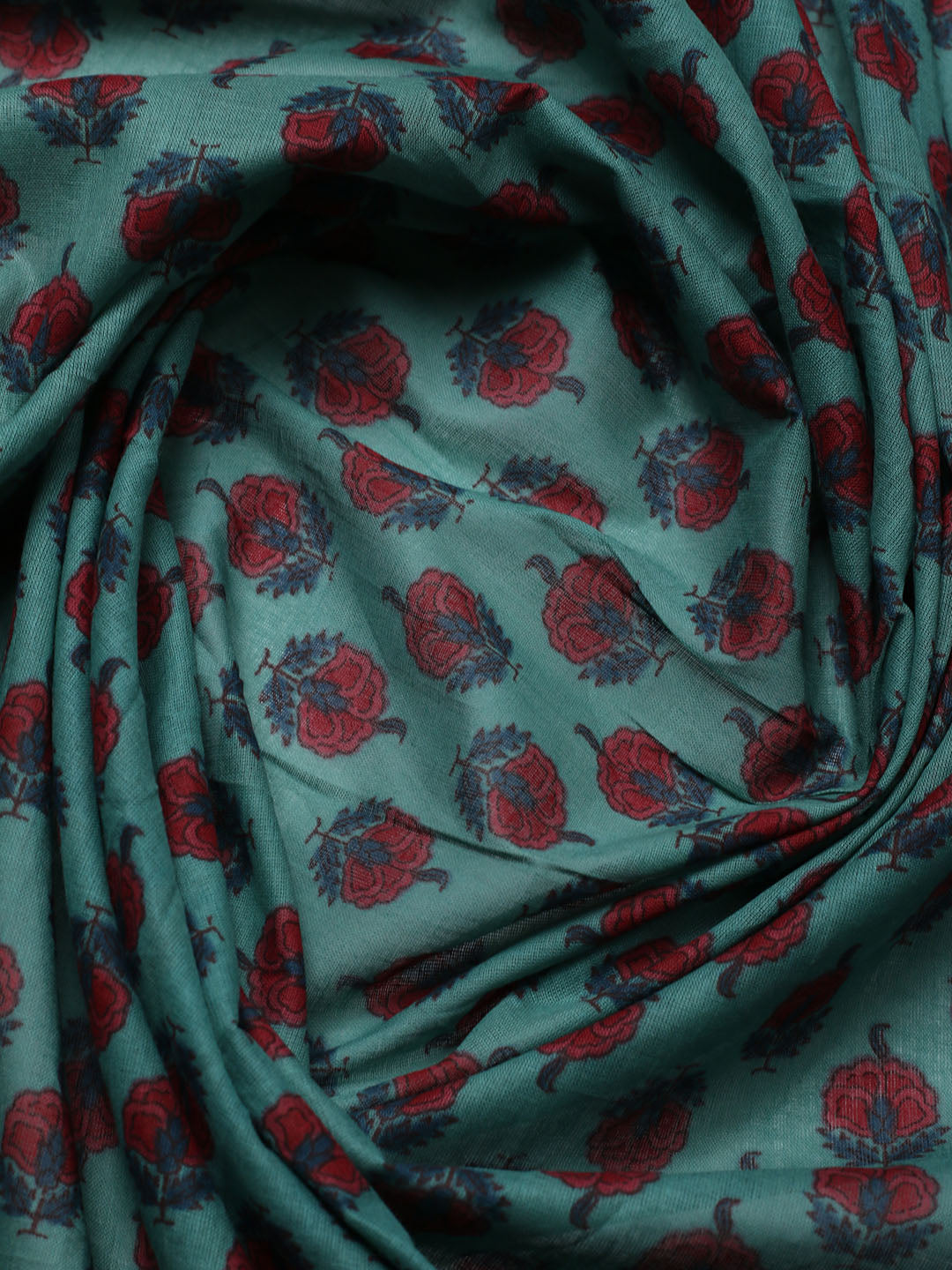 Embroidered Cotton Blend Unstitched Suit With Pant &amp; Dupatta