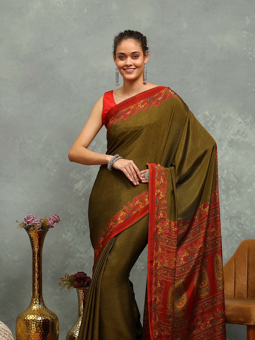 Digital Printed Crepe Saree