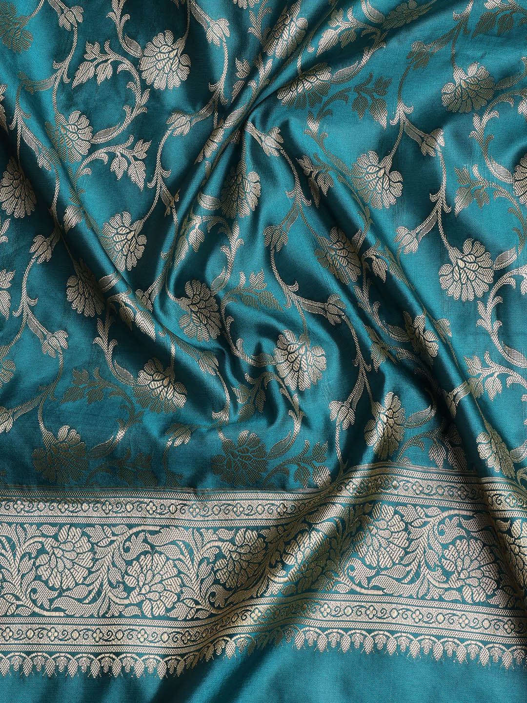 Woven Banarasi Chanderi Unstitched Suit With Dupatta
