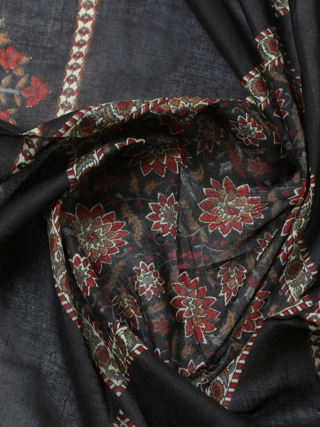 Embroidered Cotton Blend Unstitched Suit With Pant &amp; Dupatta