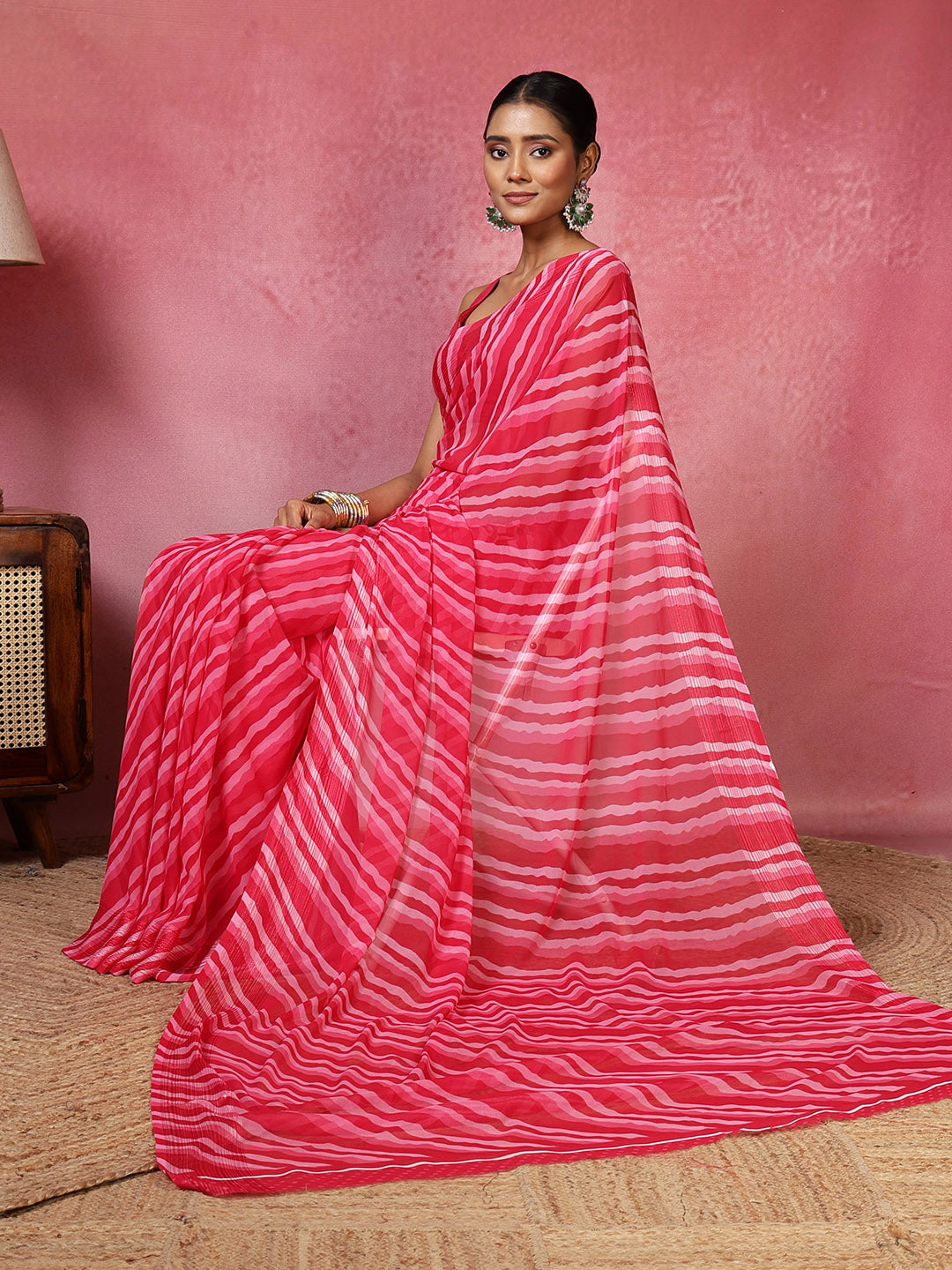 Abstract Printed Georgette Saree
