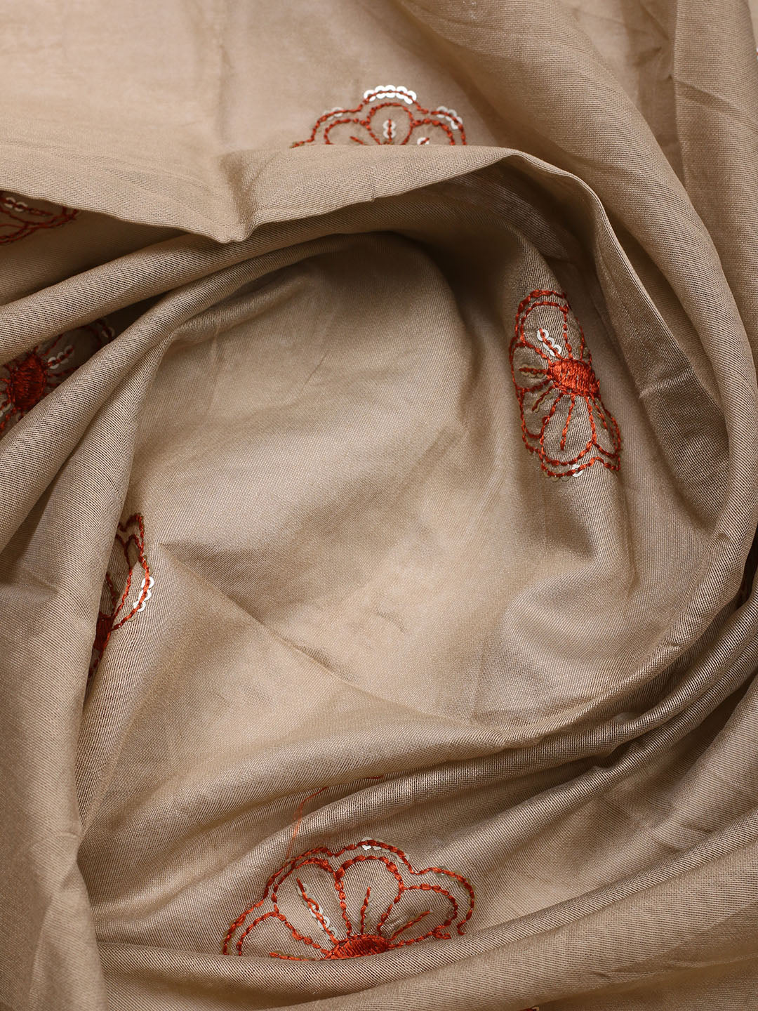 Embroidered Cotton Unstitched Suit With Pant &amp; Dupatta