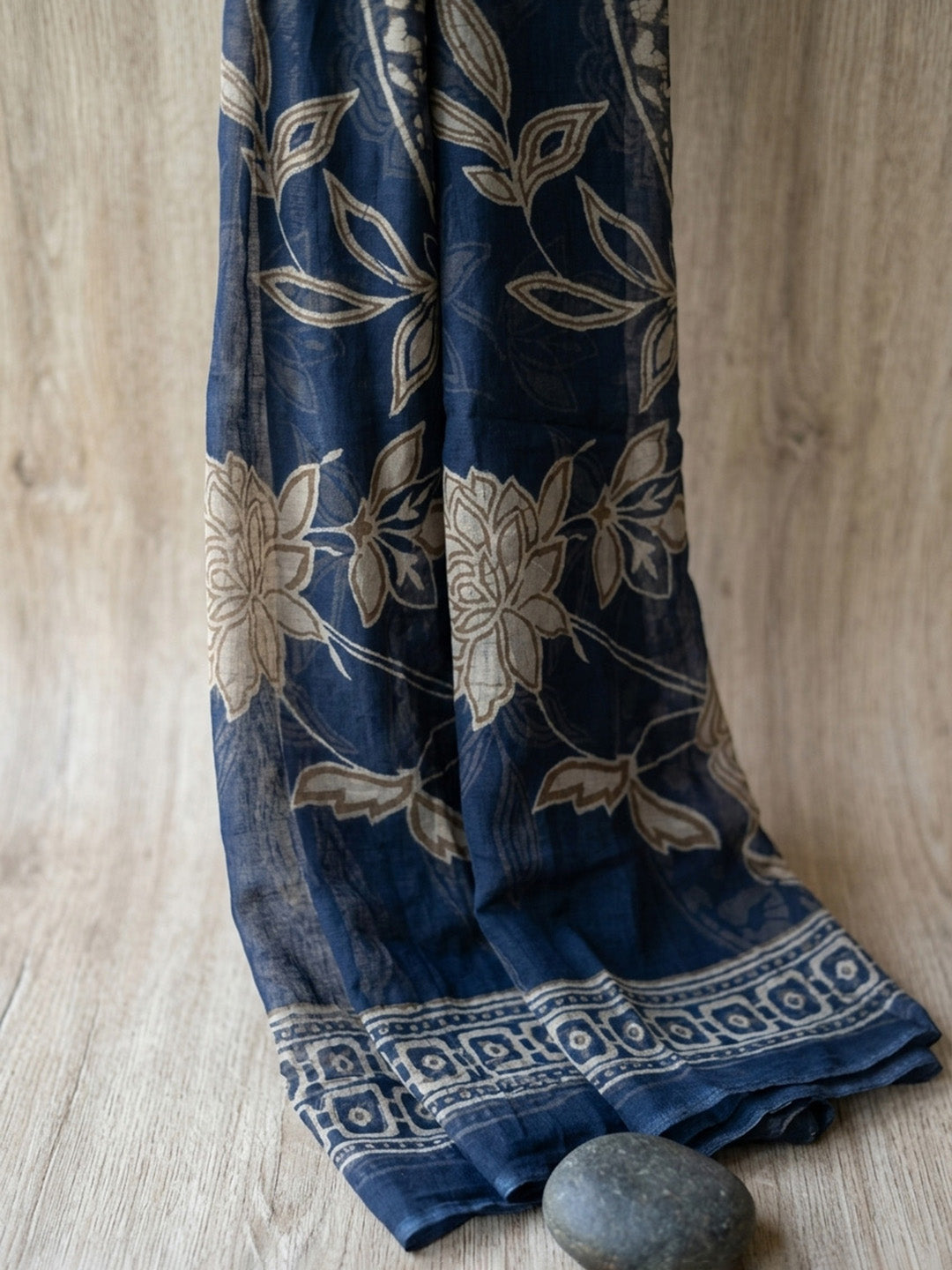 Printed Cotton Blend Unstitched Suit With Pant &amp; Dupatta