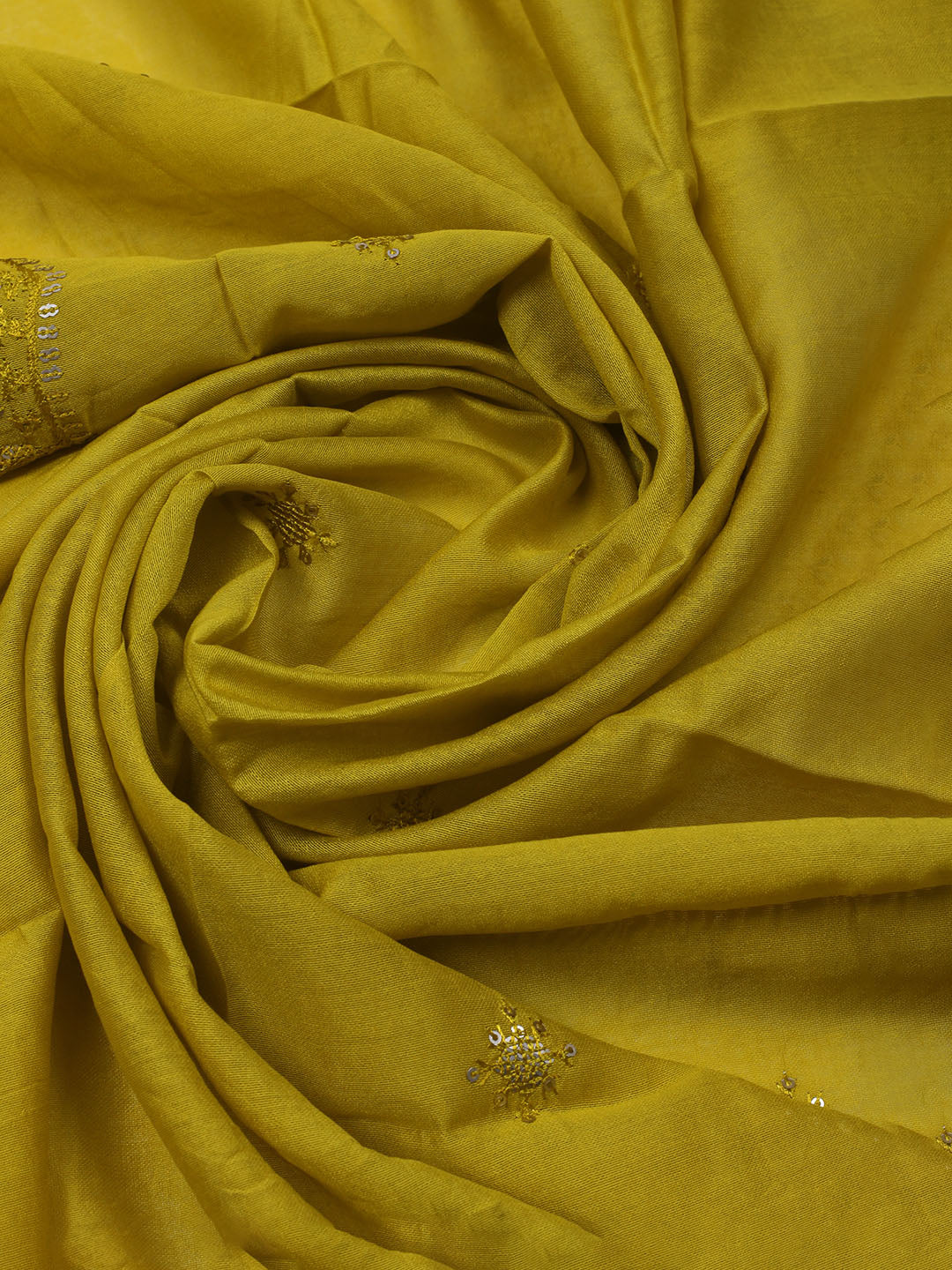 Embroidered Chanderi Unstitched Suit With Dupatta
