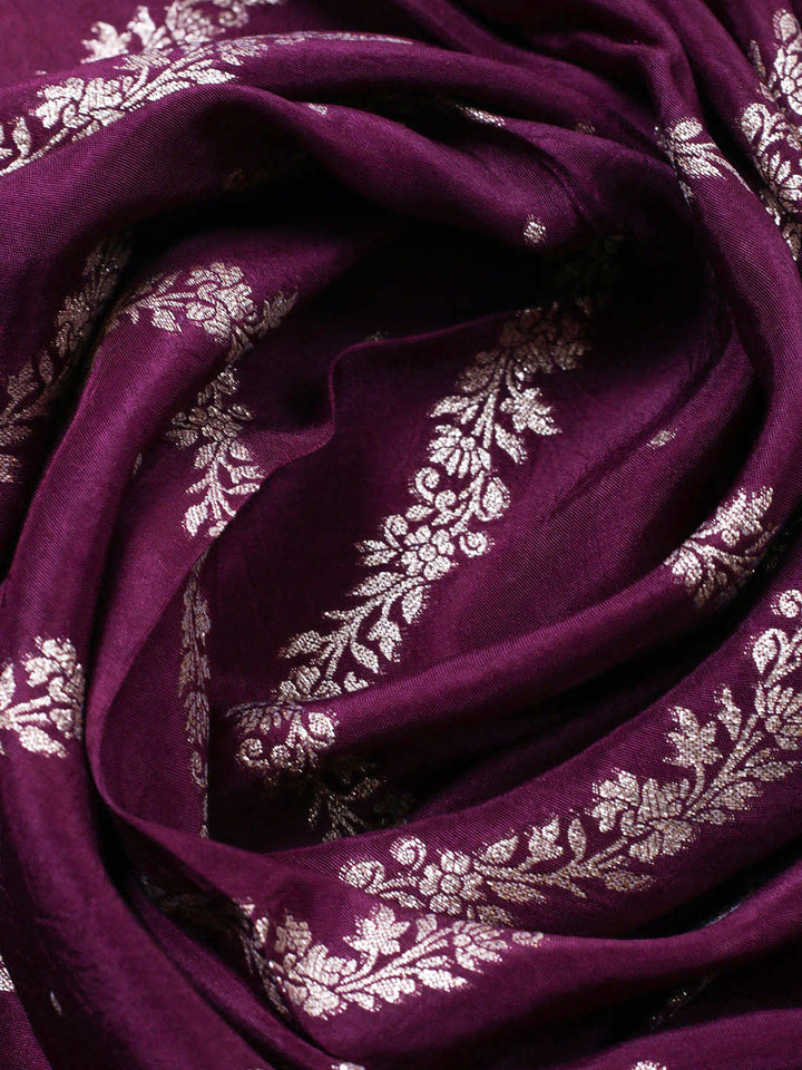 Woven Design Chanderi Unstitched Suit With Pant &amp; Dupatta