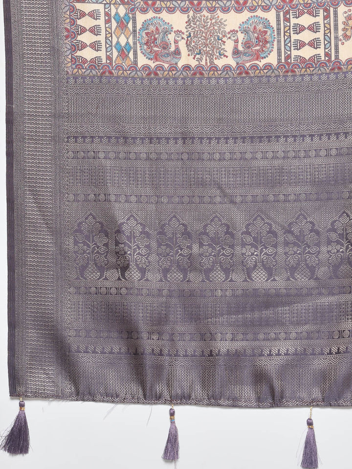 Digital Printed Satin Woven Saree