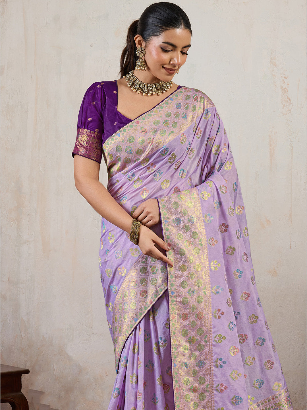 Plain Chiffon Saree