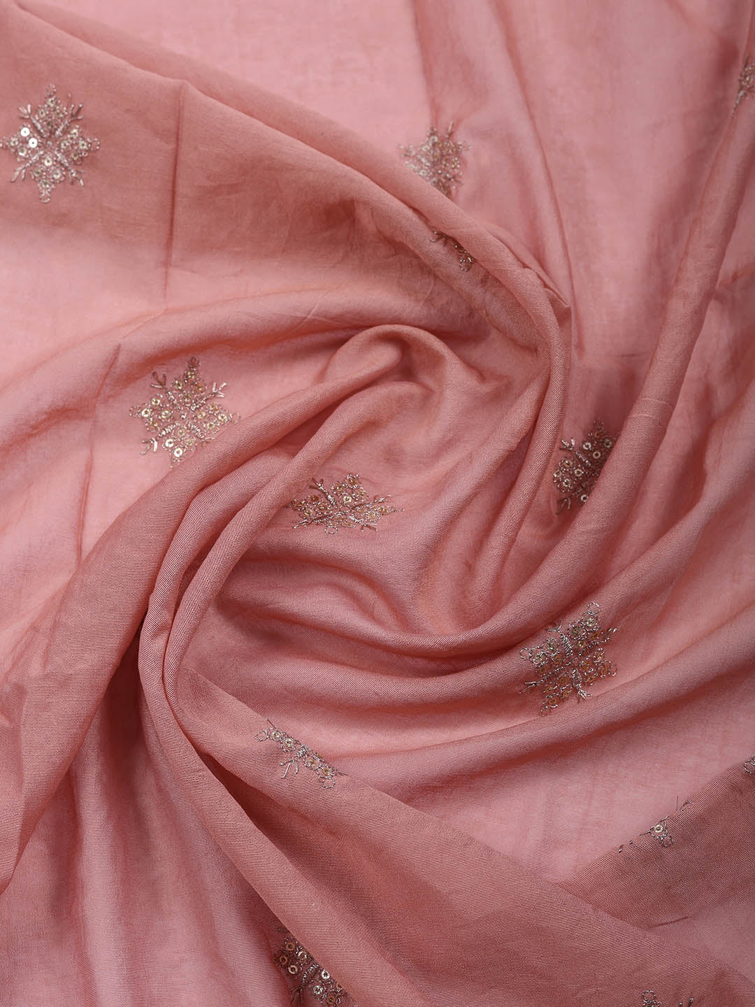 Sequence Work Chanderi Unstitched Suit With Dupatta