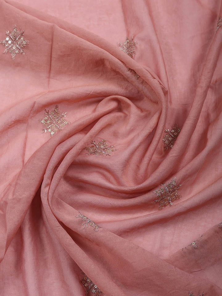 Sequence Work Chanderi Unstitched Suit With Dupatta