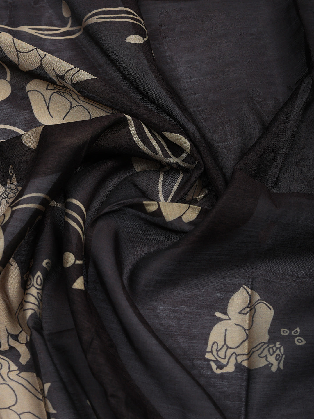 Printed Chanderi Unstitched Suit With Pant &amp; Dupatta