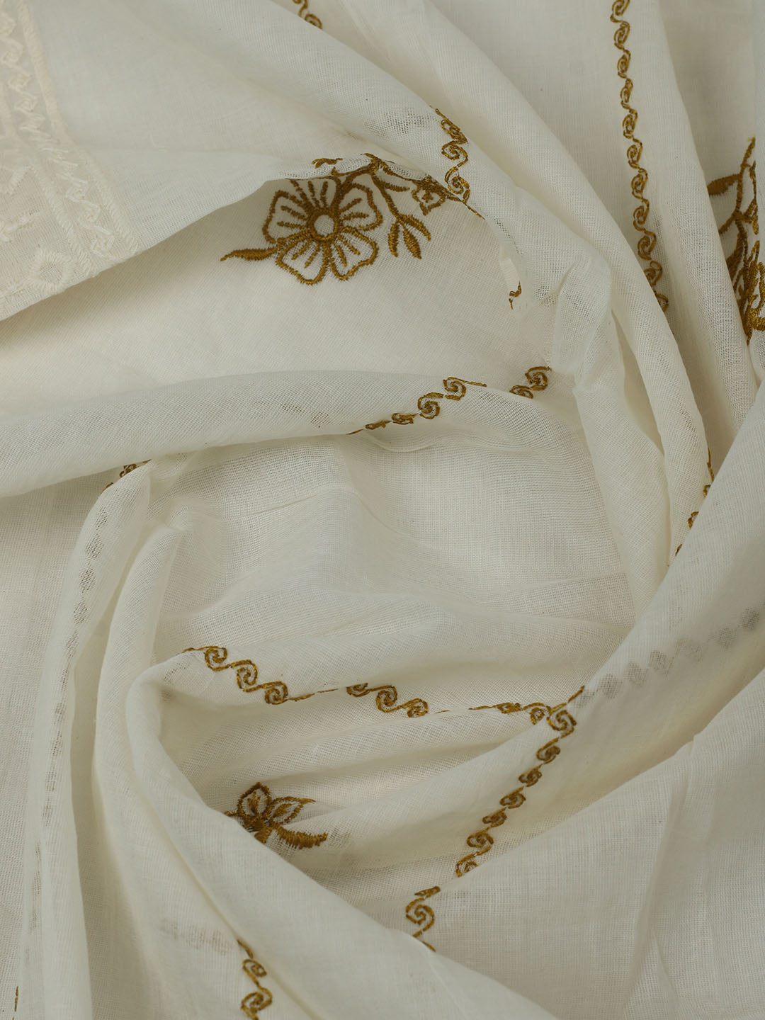 Printed Cotton Unstitched Kurta With Pant &amp; Dupatta