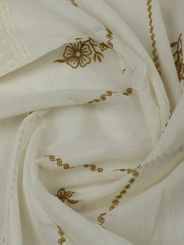 Printed Cotton Unstitched Kurta With Pant &amp; Dupatta