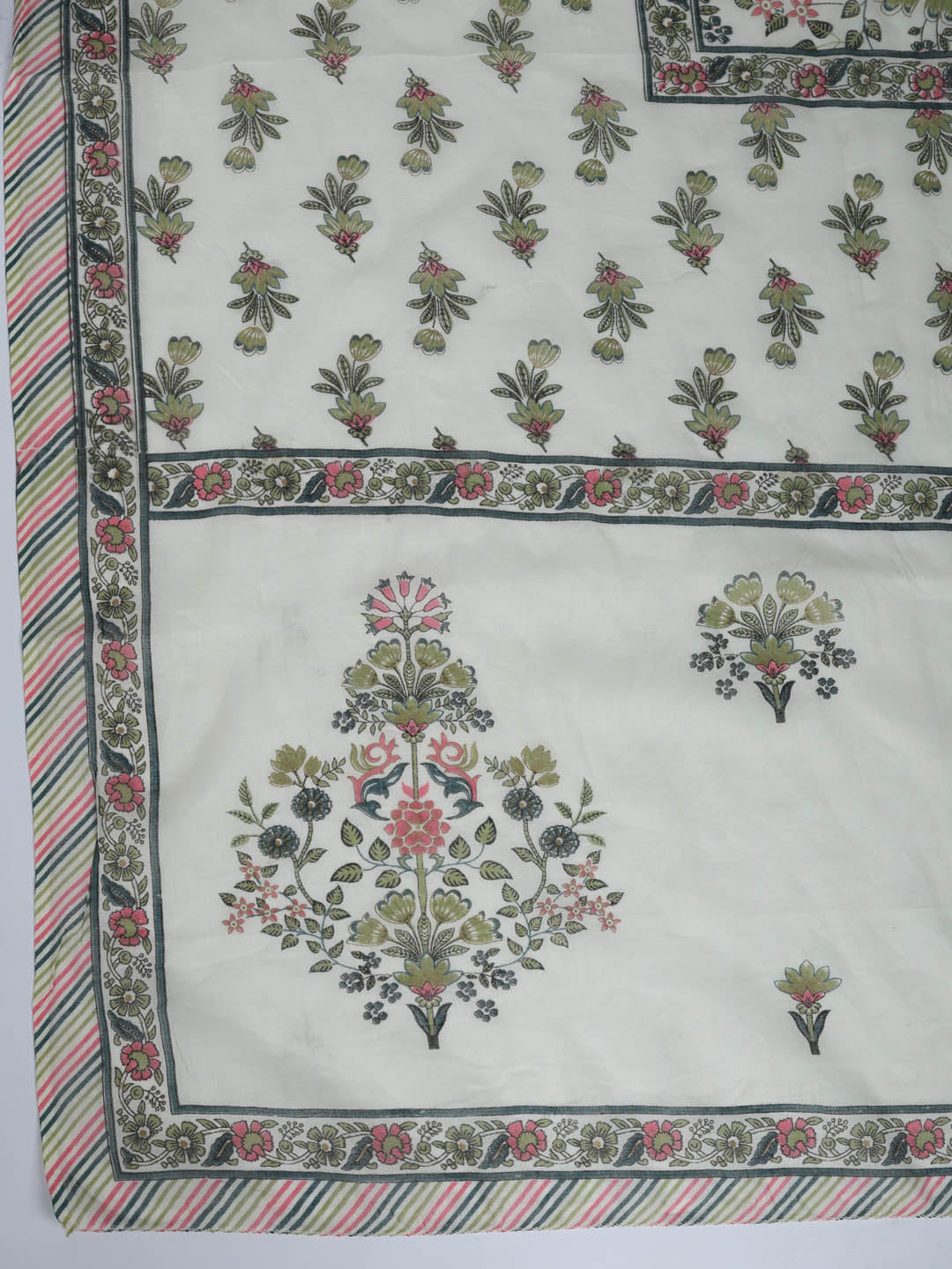 Printed Cotton Blend Suit With Pant &amp; Dupatta