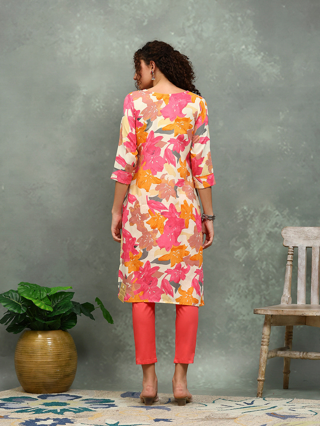 Floral Printed Cotton Kurta
