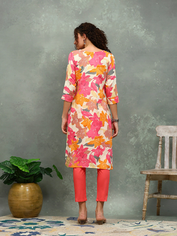Floral Printed Cotton Kurta