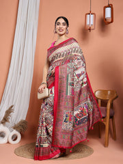 Digital Printed Art Silk Saree